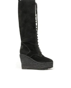 Bota alta en serraje negro Tilo 7