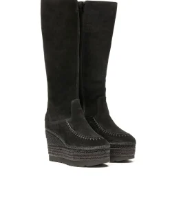 Bota alta en serraje negro Tilo 5