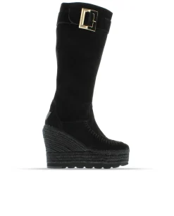 Bota alta en serraje negro Tilo 7