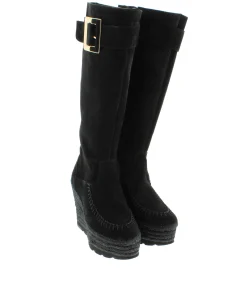 Bota alta en serraje negro Tilo 7