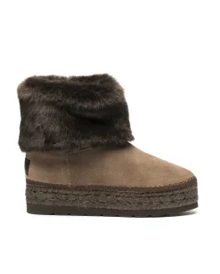 Bota baja en serraje taupe Merde Doble