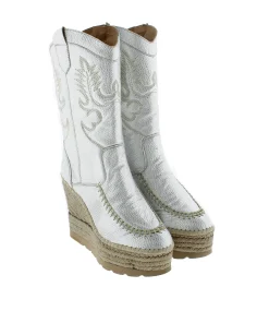 Bota Cowboy en napa metal plata Tilo 7