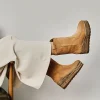 Bota Cowboy en serraje camel Creta