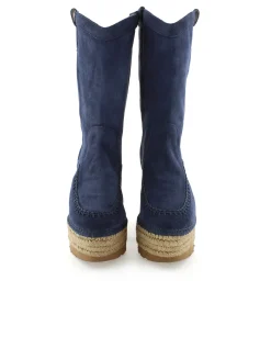 Bota Cowboy en serraje marino Tilo 7