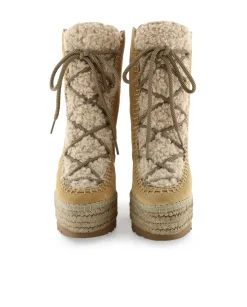 Botin borreguito en serraje camel Tilo 7