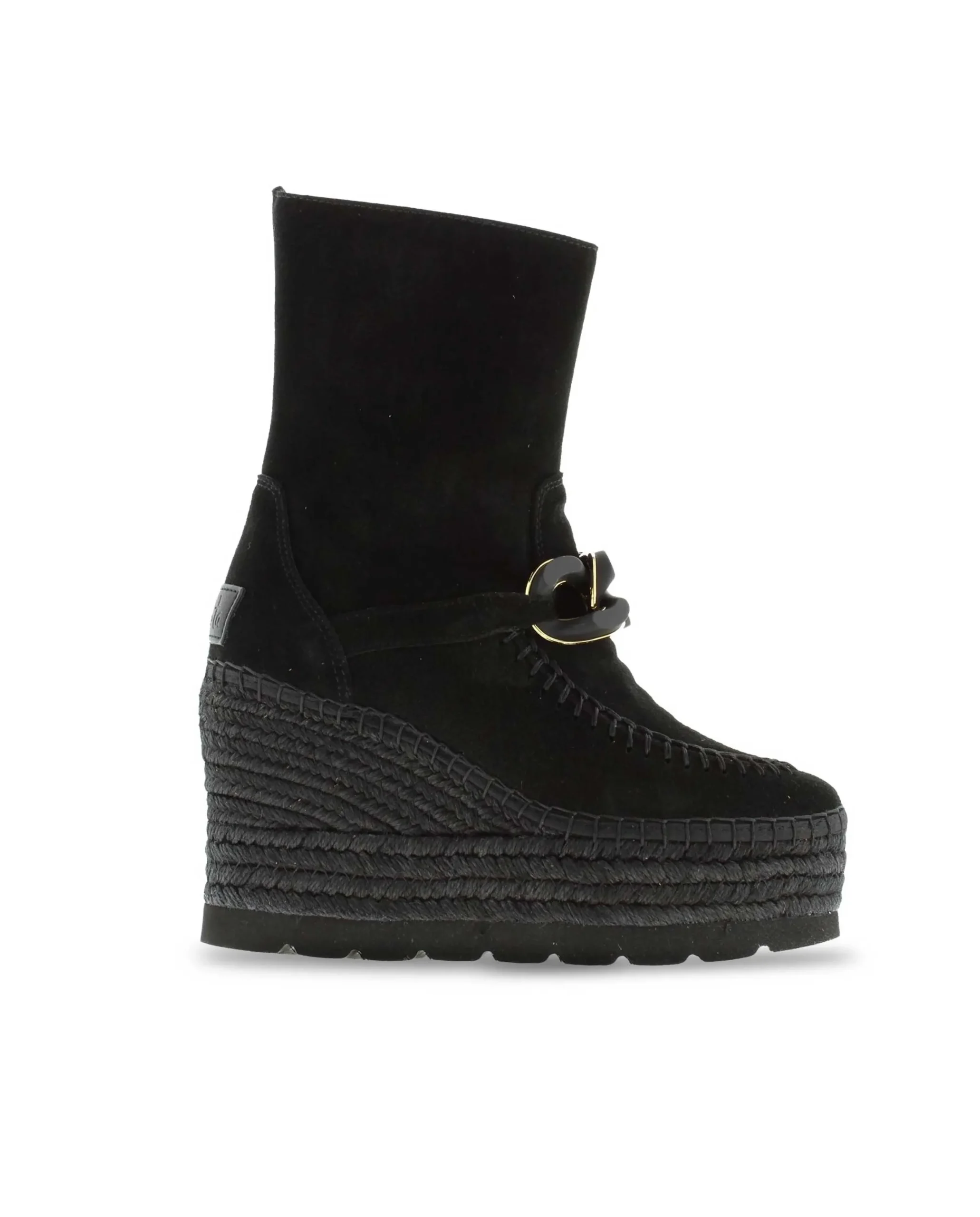Botin cadena en serraje negro Tilo 5