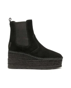 Botin Chelsea en serraje negro Creta
