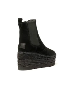 Botin Chelsea en serraje negro Creta