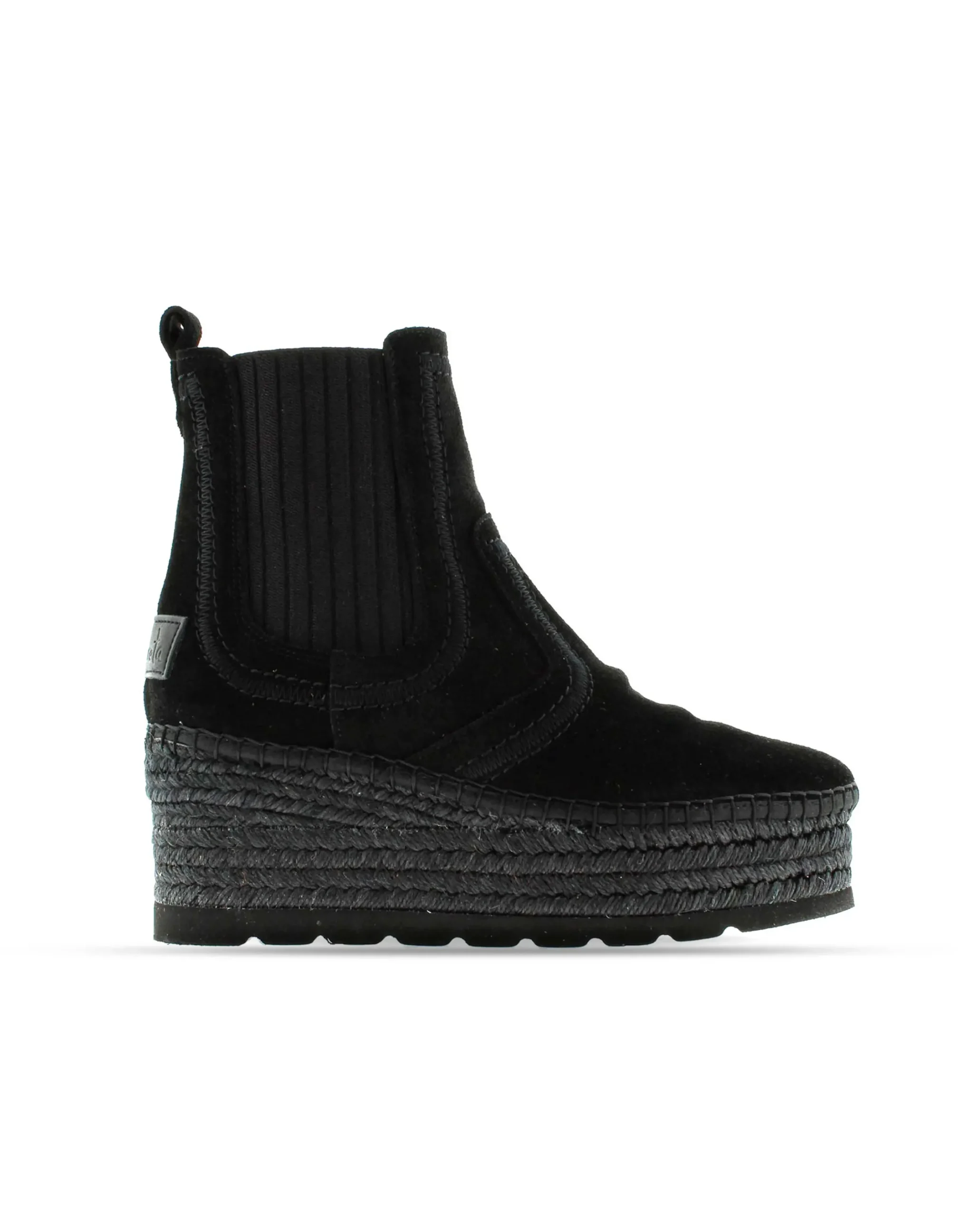 Botin Chelsea en serraje negro Creta