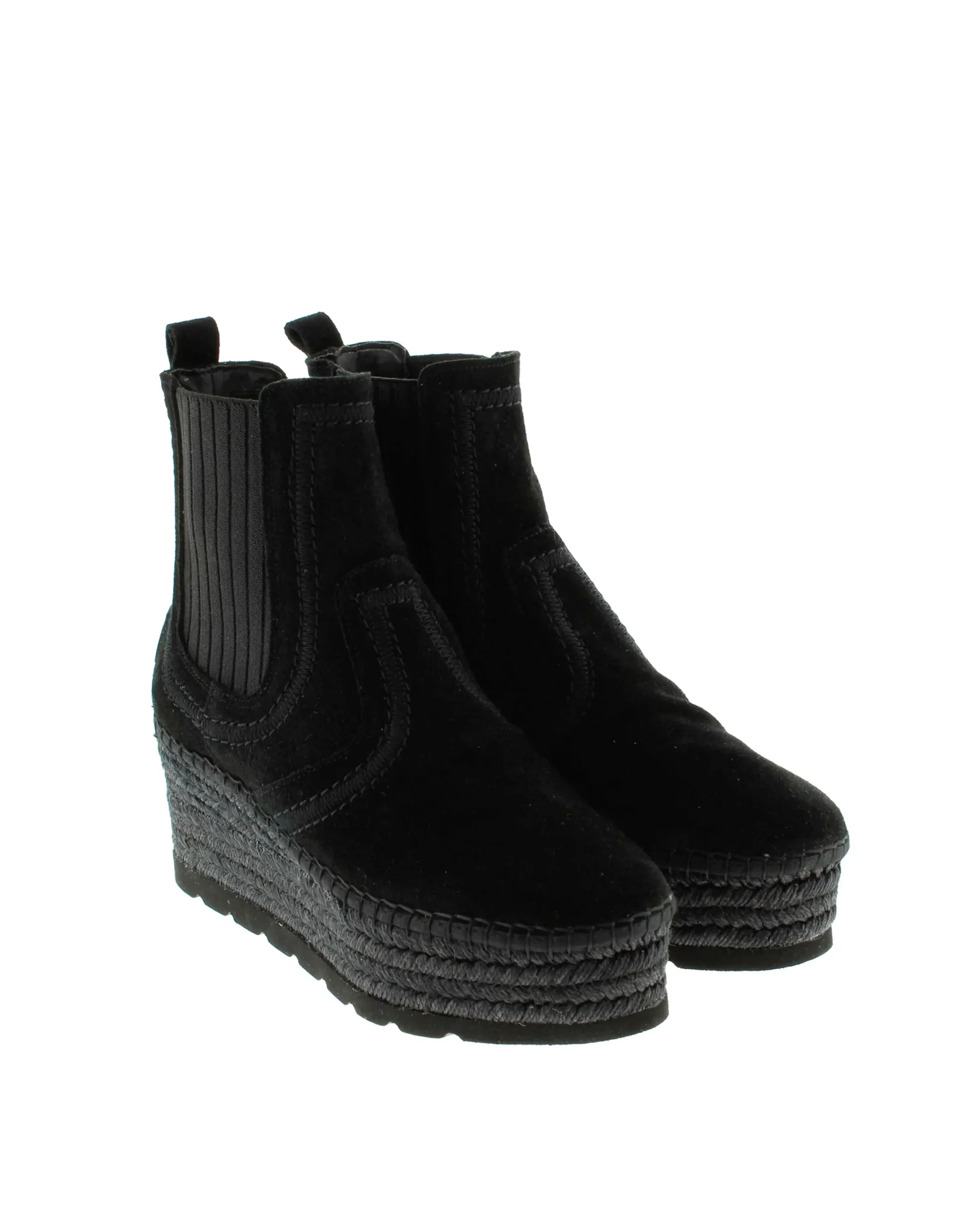 Botin Chelsea en serraje negro Creta