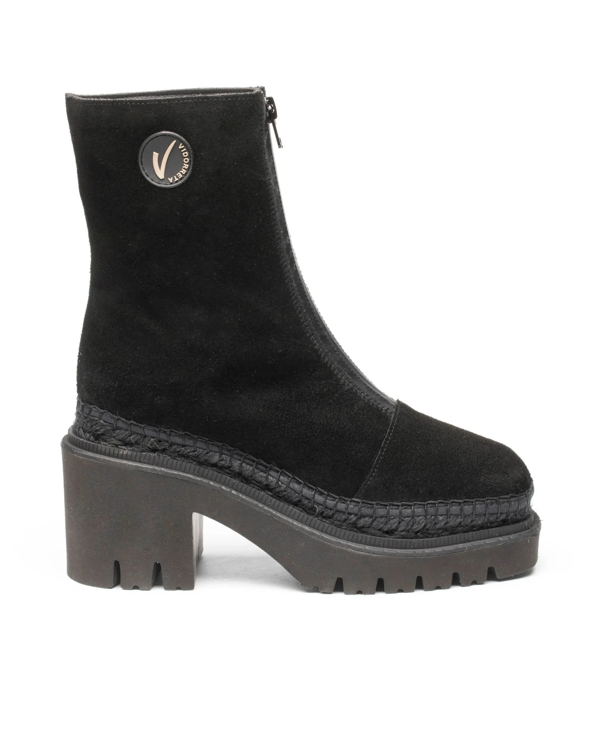 Botin en serraje negro Panteta