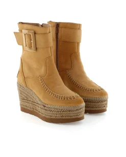 Botin hebilla en serraje camel Tilo 5