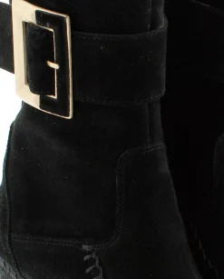 Botin hebilla en serraje negro Tilo 5