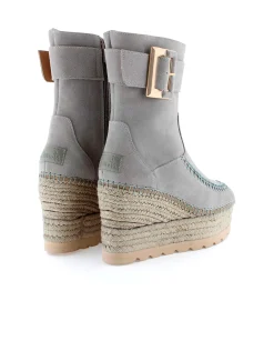Botin hebilla en serraje gris Tilo 5