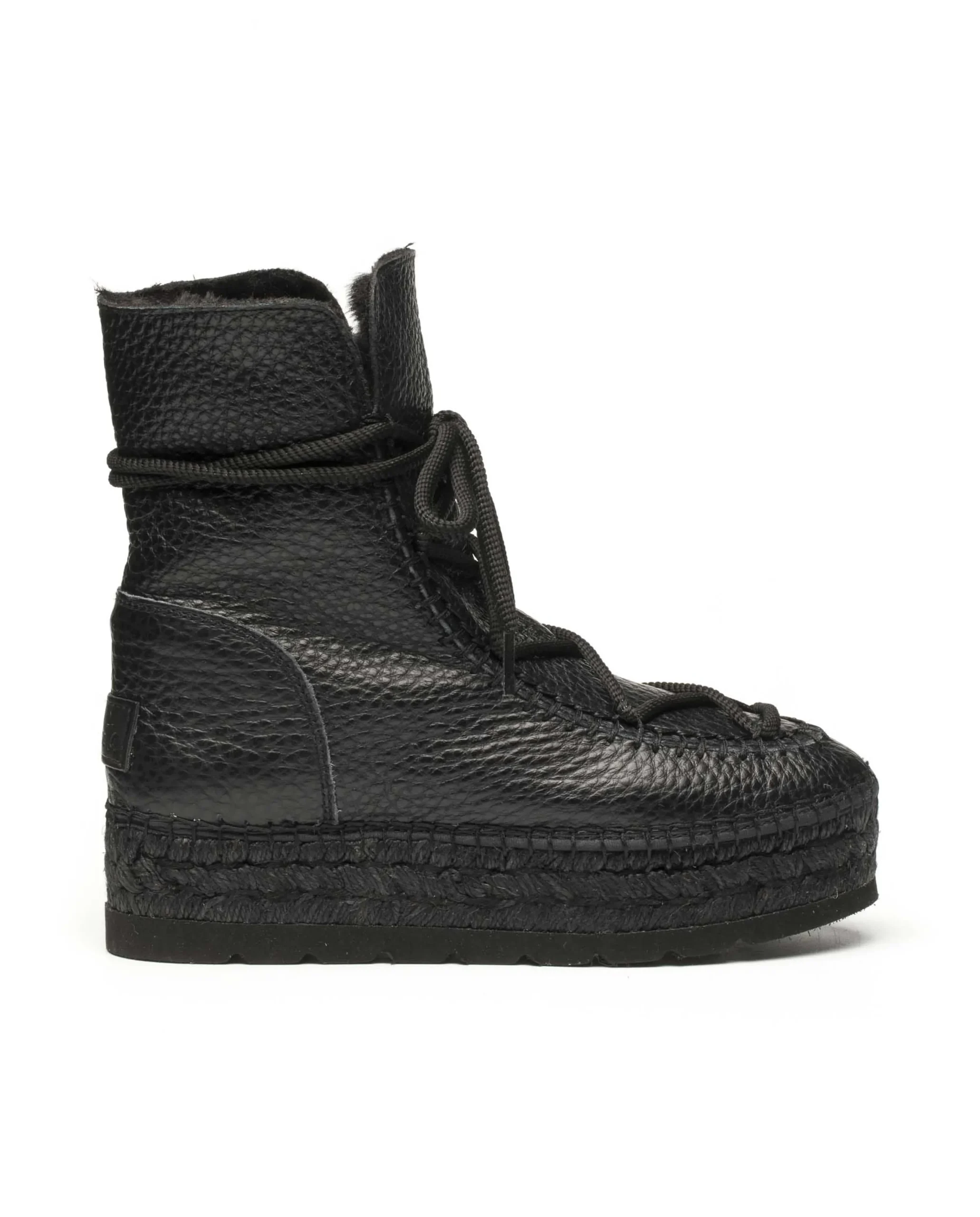 Botin plataforma en bost negro Merce Doble
