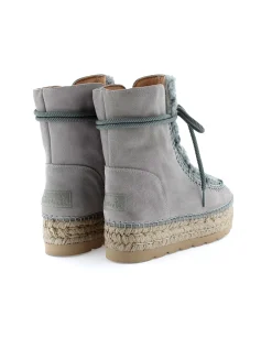 Botin plataforma en serraje gris Merce Doble