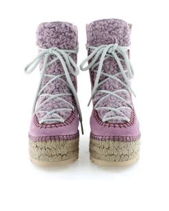 Botin plataforma en serraje violeta Merce Doble