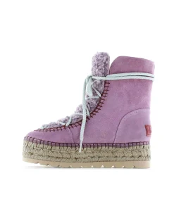Botin plataforma en serraje violeta Merce Doble