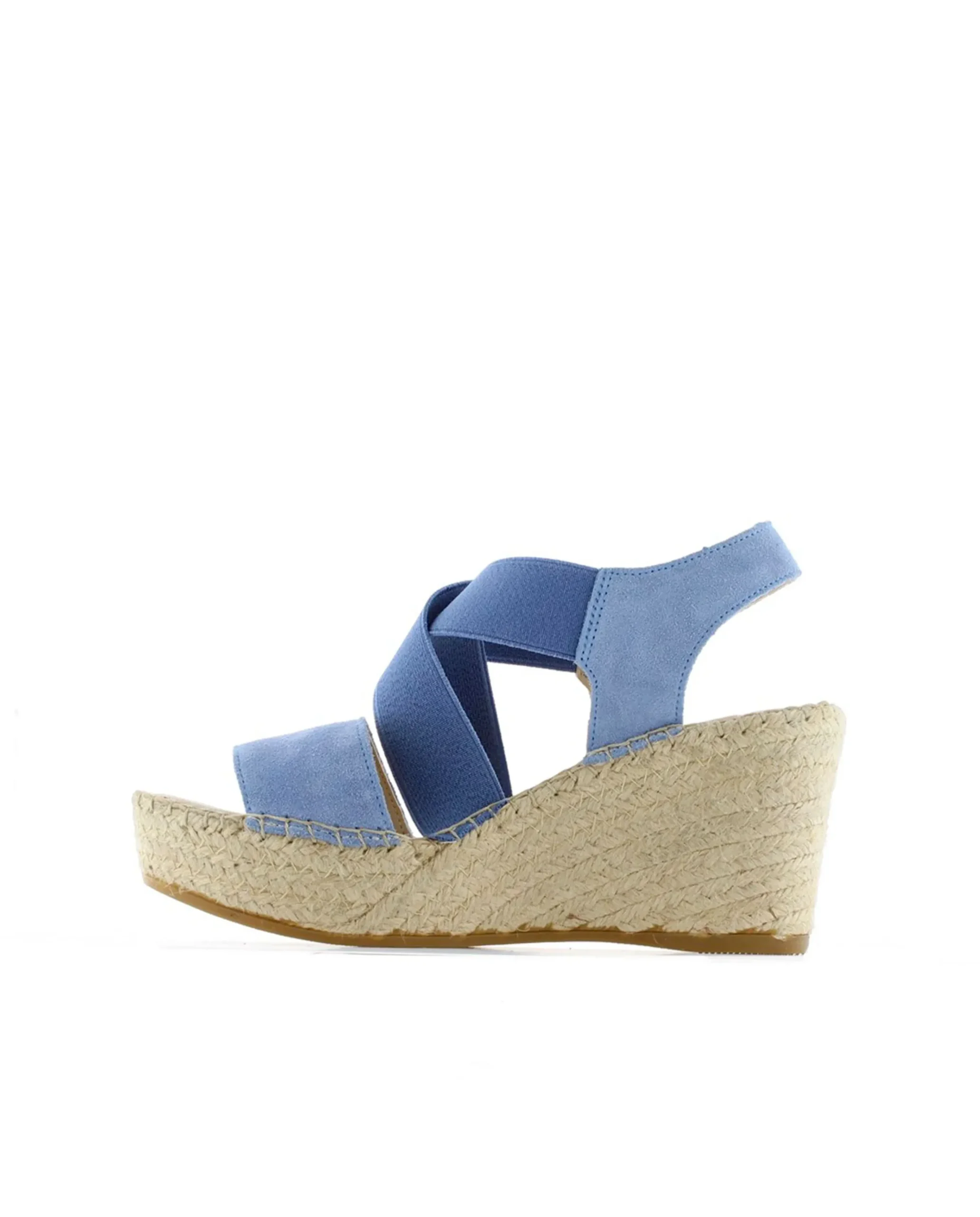 Sandalia elásticos en serraje jeans Dominica