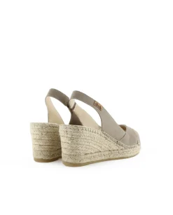 Sandalia en serraje taupe Clavel