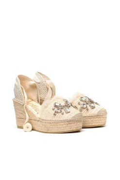 Sandalia rafia cristal crudo Tilo 5