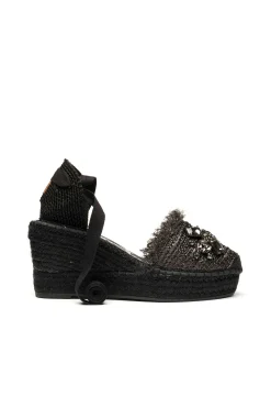 Sandalia rafia cristal negro Tilo 5