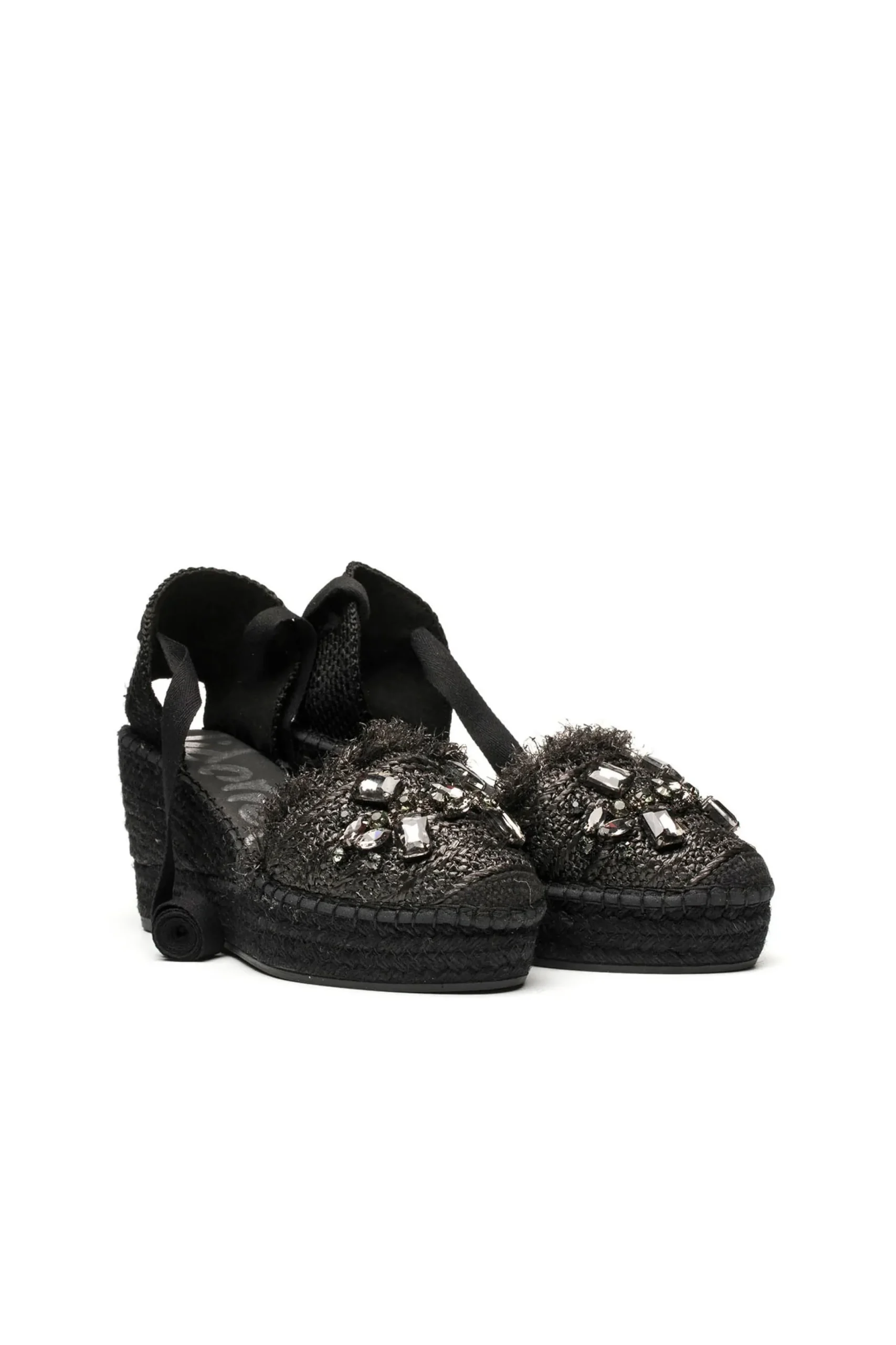 Sandalia rafia cristal negro Tilo 5