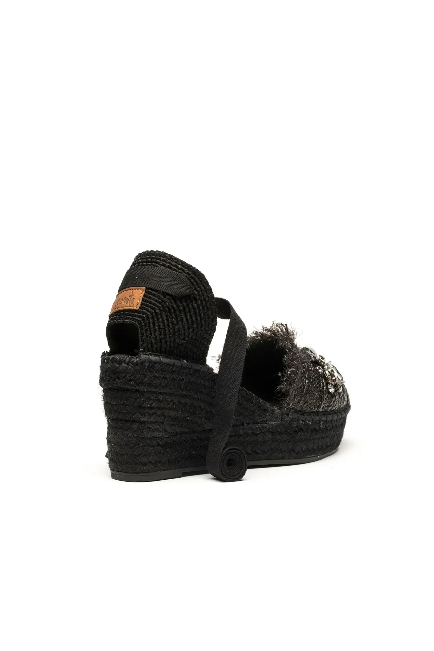 Sandalia rafia cristal negro Tilo 5