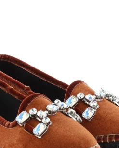 Slipper adorno en terciopelo teja Pitiusa