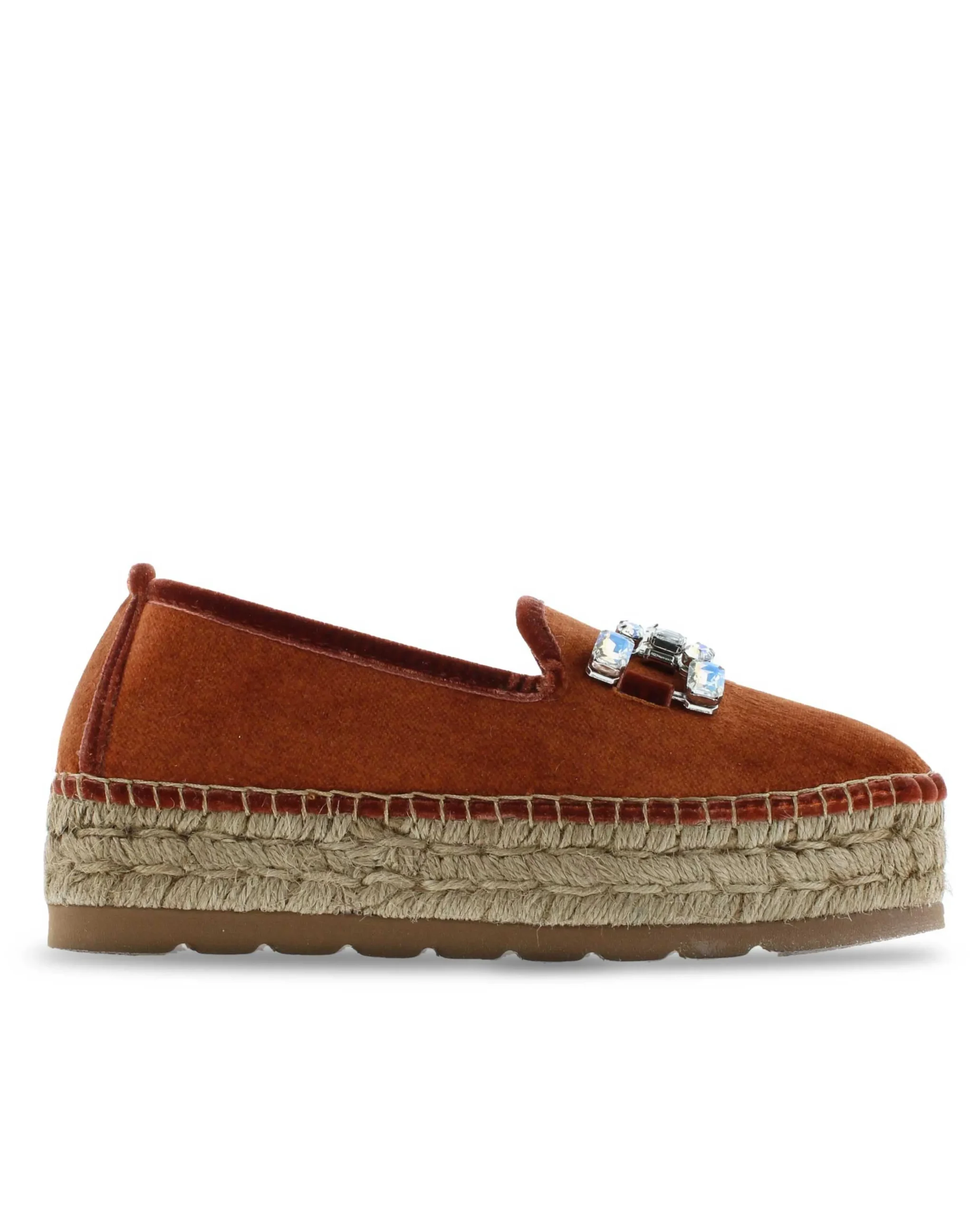 Slipper detalle en terciopelo teja Merce Doble