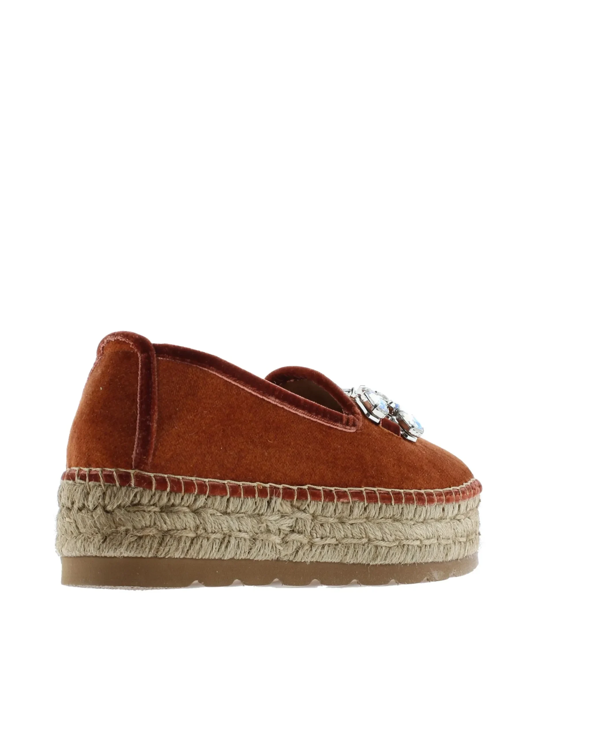 Slipper detalle en terciopelo teja Merce Doble