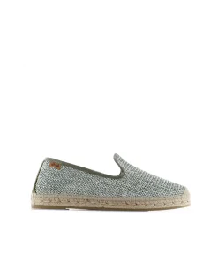Slipper en rafia trenza verde Borneo