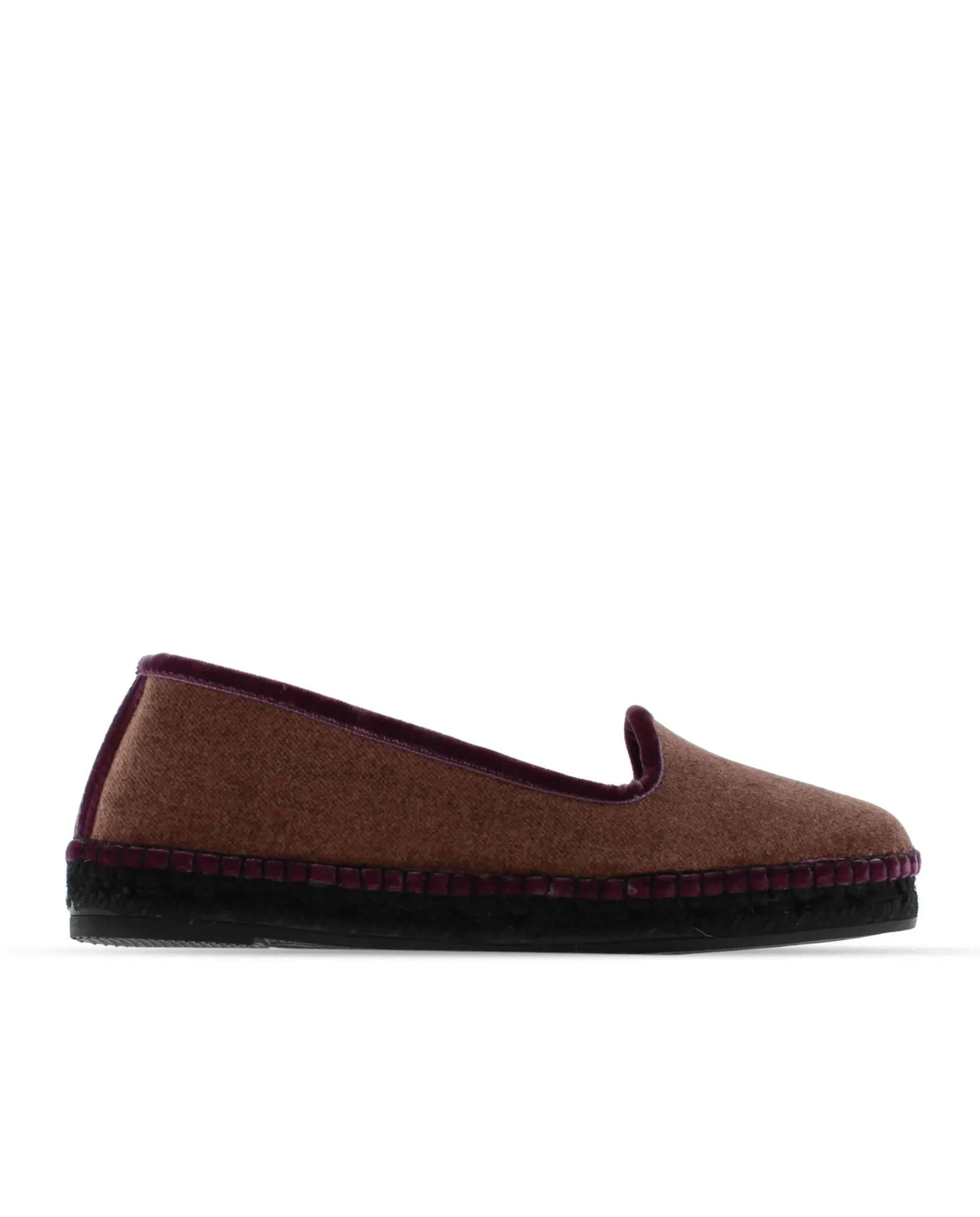 Slipper en terciopelo berenjena Pitiusa