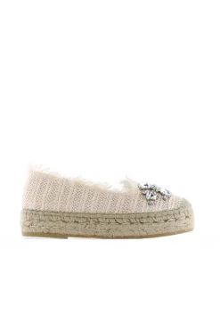 Slippers rafia cristal crudo Merce Doble