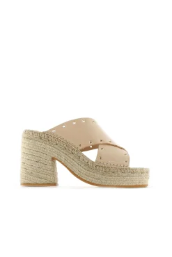 Zueco cruzado vaquetta natural