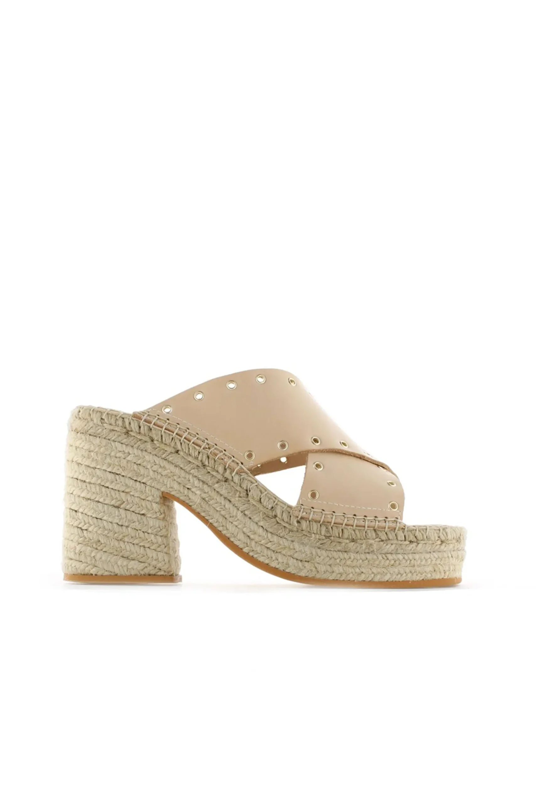 Zueco cruzado vaquetta natural