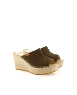 Zueco en serraje kaki Dominica
